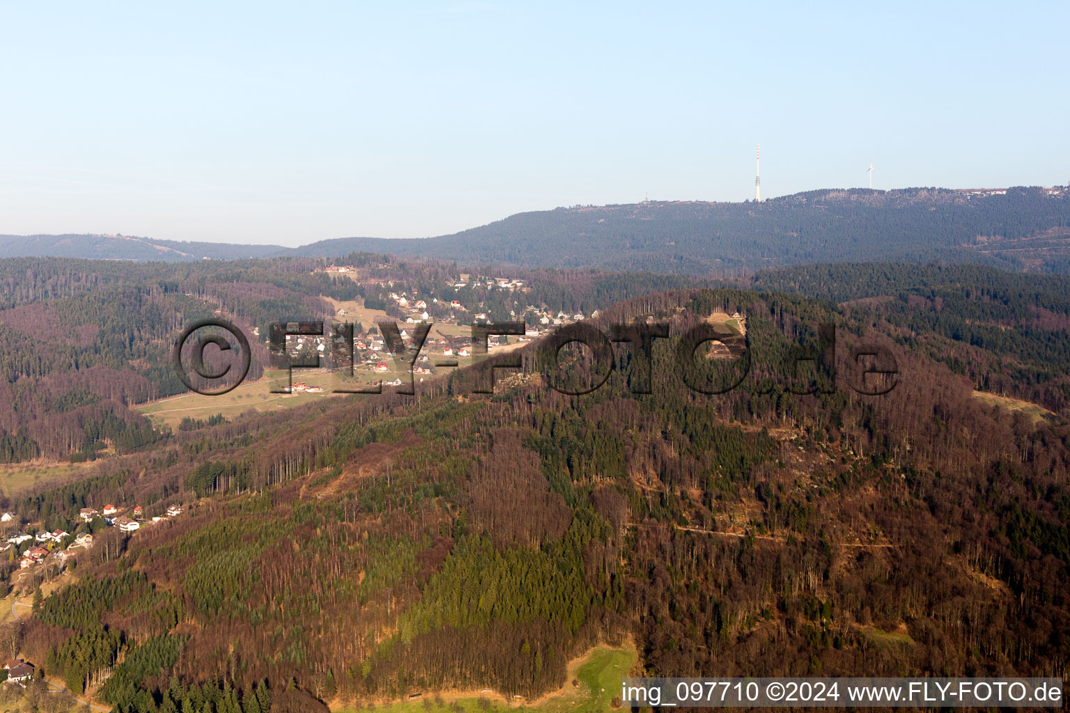 From the west in the district Brandmatt in Sasbachwalden in the state Baden-Wuerttemberg, Germany