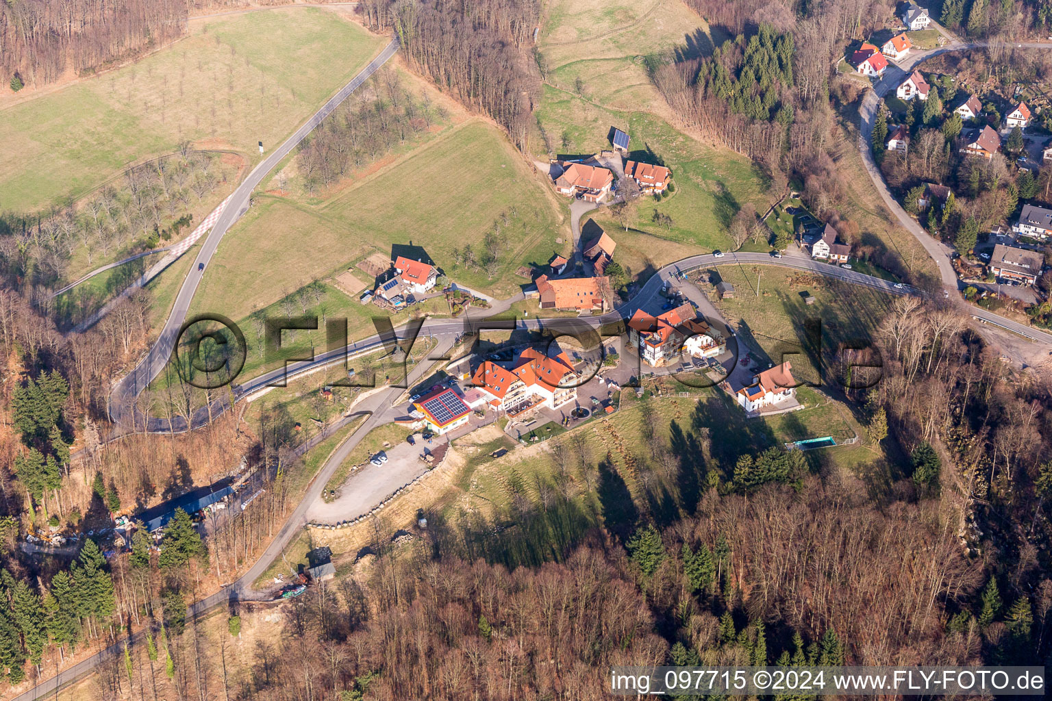 Aerial photograpy of Sasbachwalden in the state Baden-Wuerttemberg, Germany