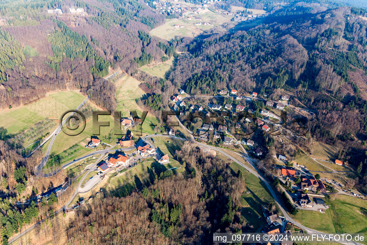 Oblique view of Sasbachwalden in the state Baden-Wuerttemberg, Germany