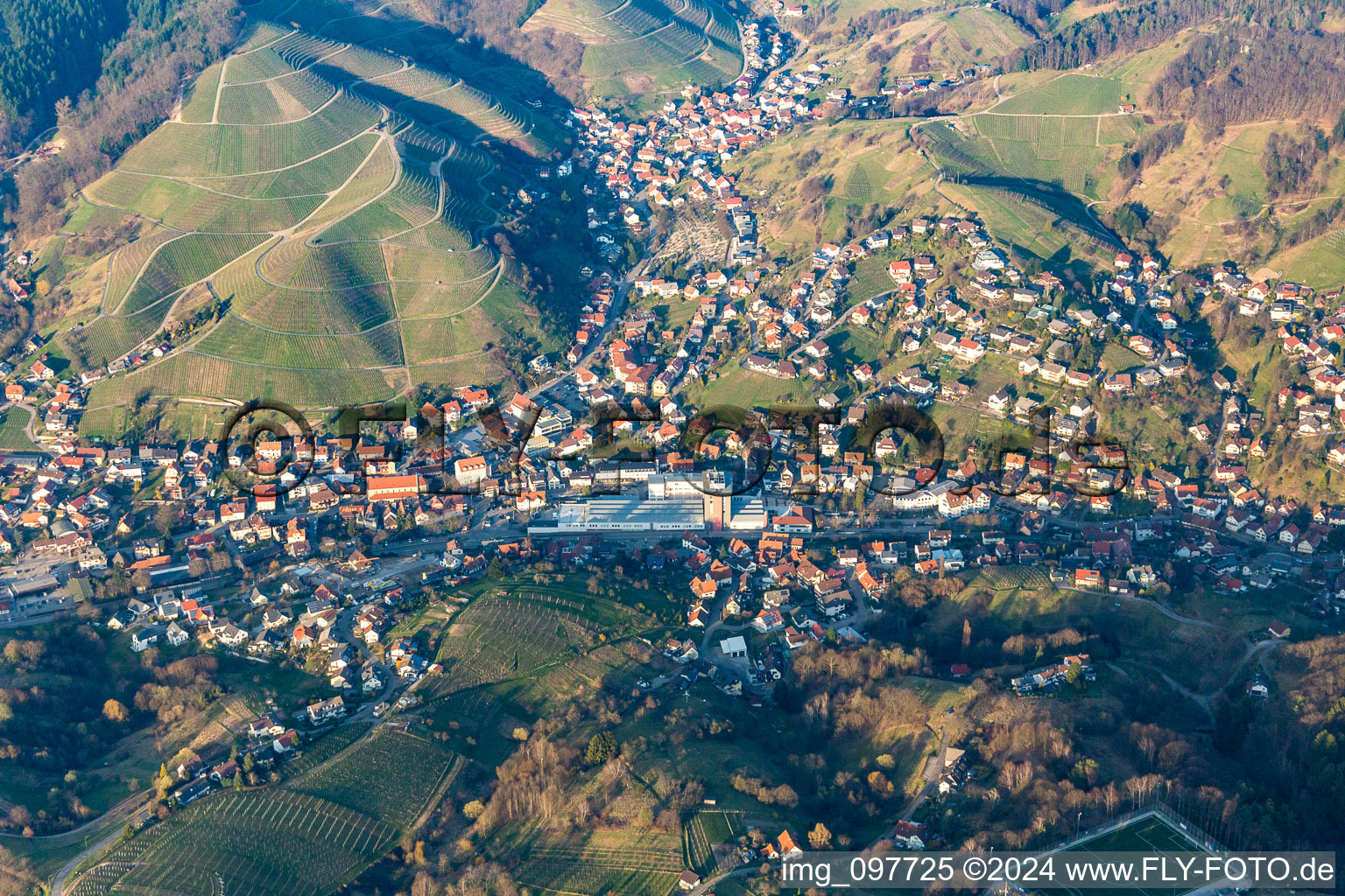 Aerial view of Bühlertal in the state Baden-Wuerttemberg, Germany