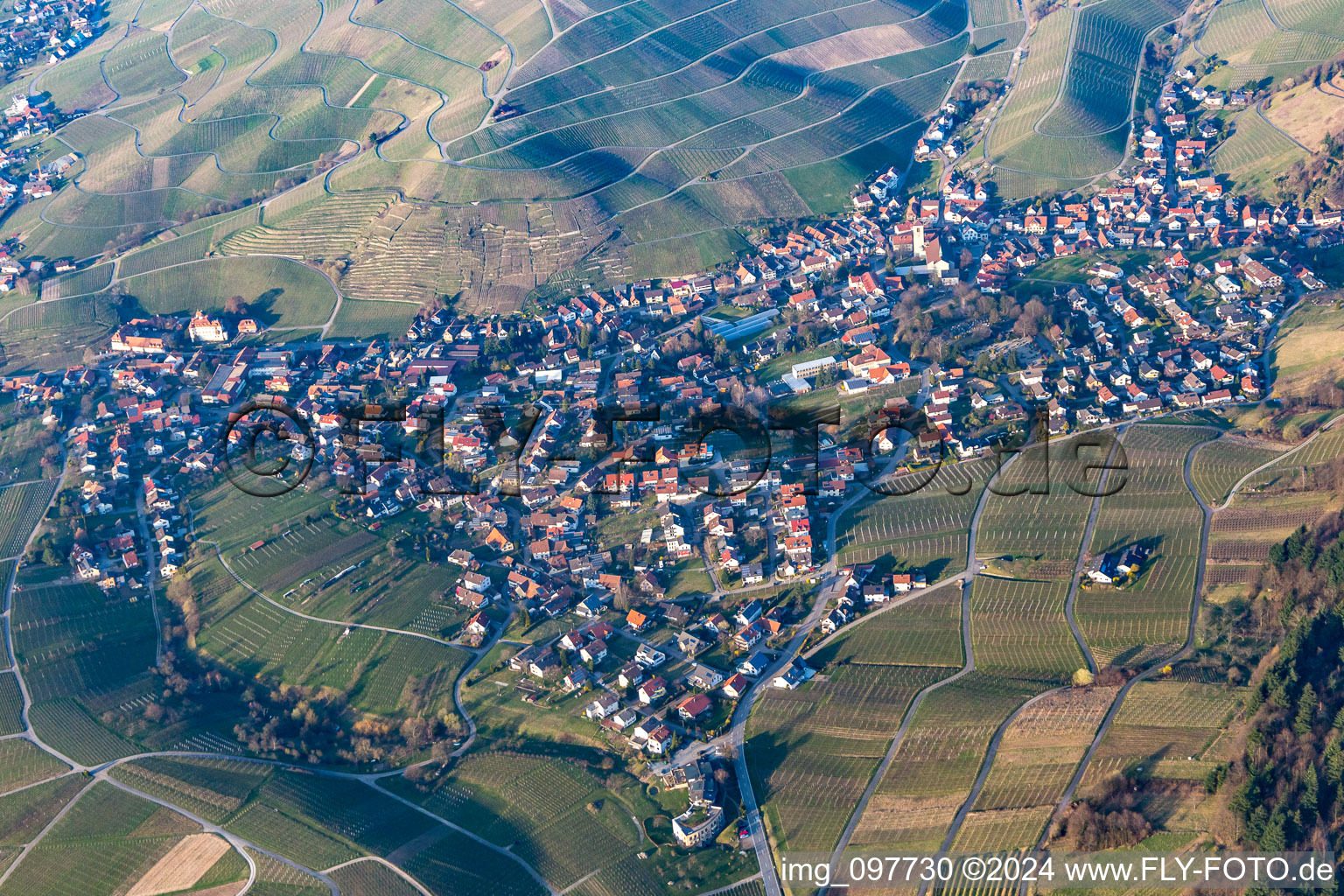 From the south in the district Neuweier in Baden-Baden in the state Baden-Wuerttemberg, Germany