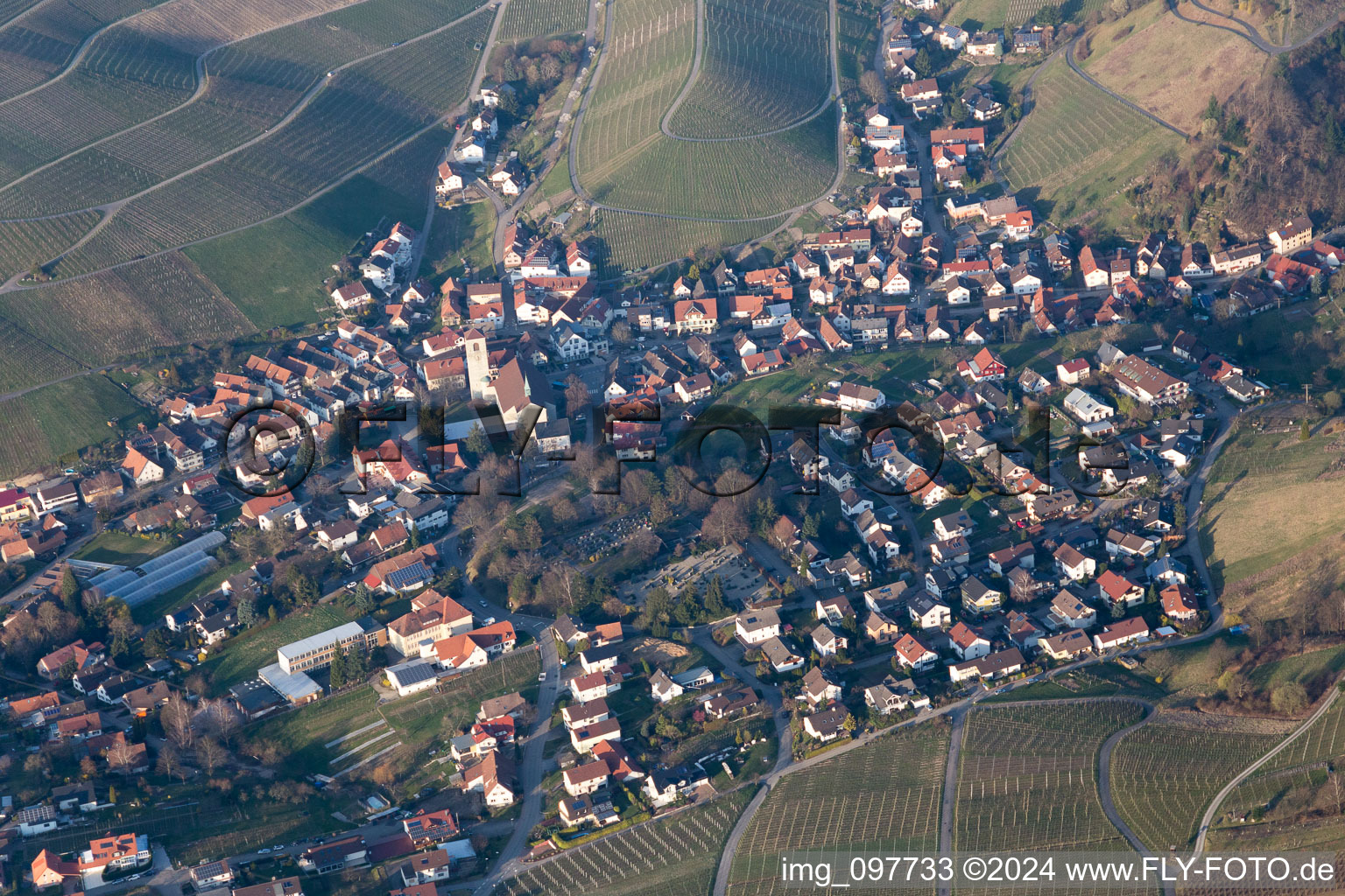 Aerial photograpy of District Neuweier in Baden-Baden in the state Baden-Wuerttemberg, Germany