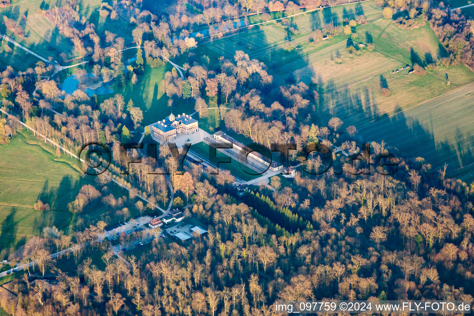 Building complex in the park of the castle Favorite in Rastatt in the state Baden-Wurttemberg, Germany