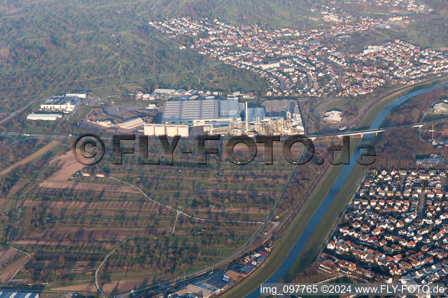 Industrial area in Bischweier in the state Baden-Wuerttemberg, Germany