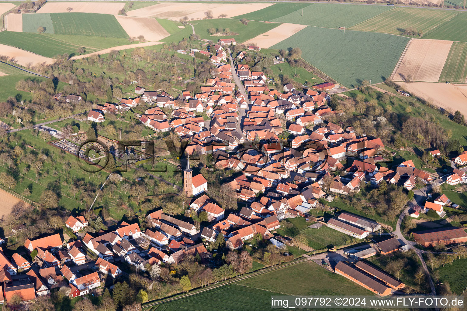 Aerial photograpy of Hunspach in the state Bas-Rhin, France