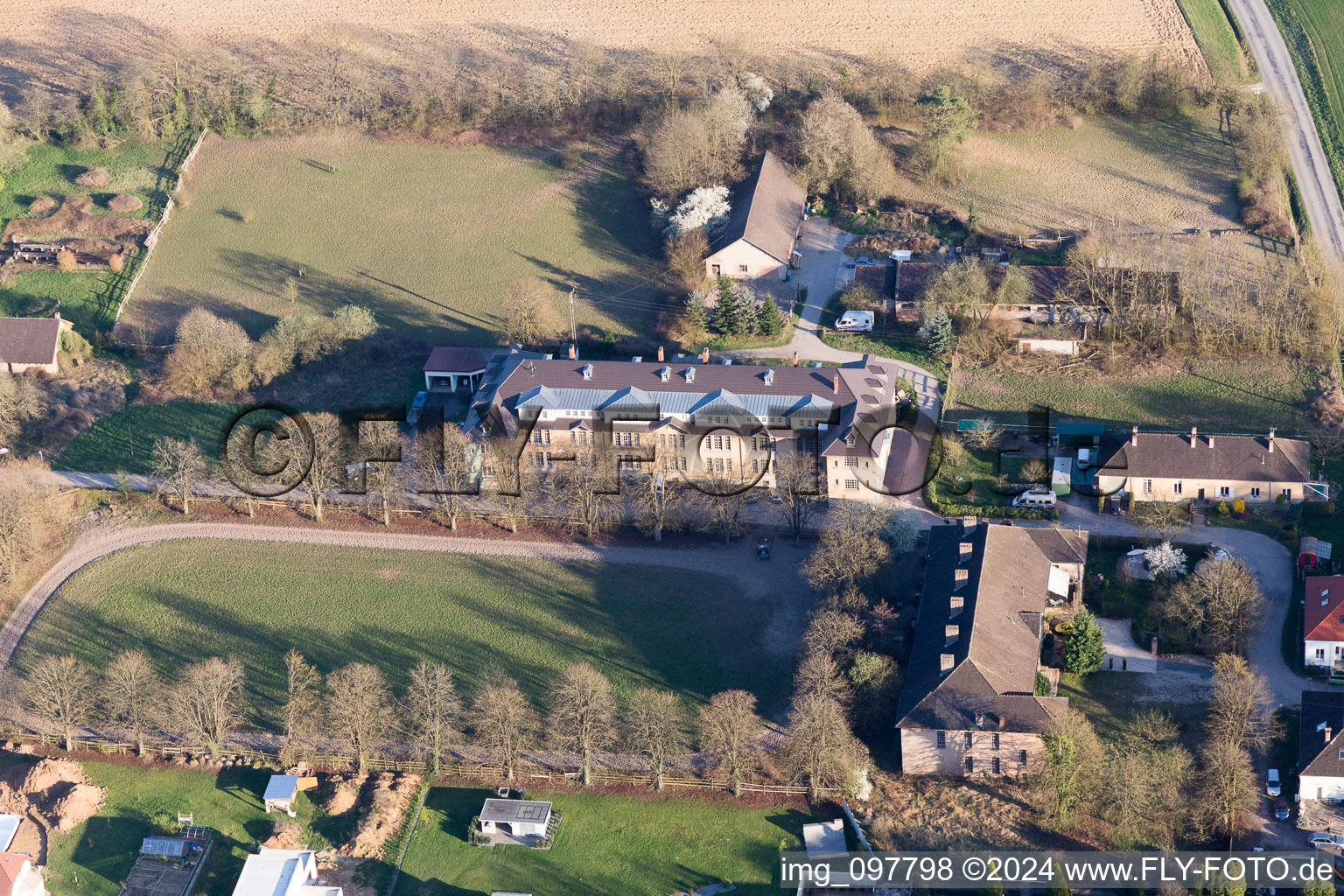 Aerial photograpy of Cite des Cadres Camp in Oberrœdern in the state Bas-Rhin, France