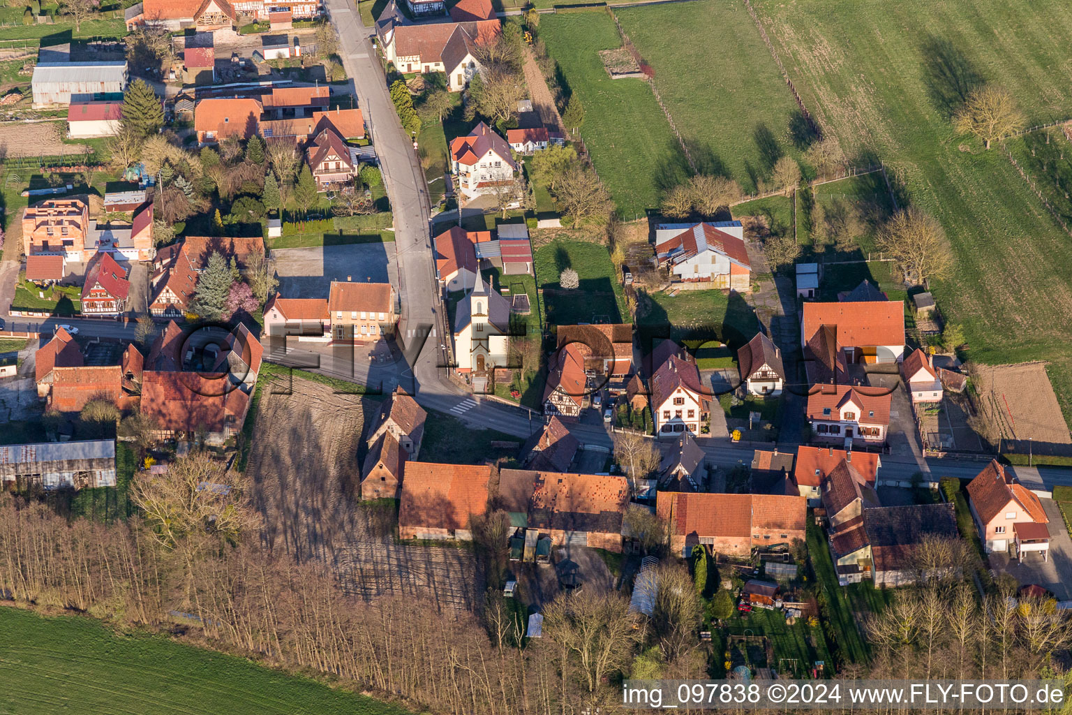 Aerial photograpy of Crœttwiller in the state Bas-Rhin, France