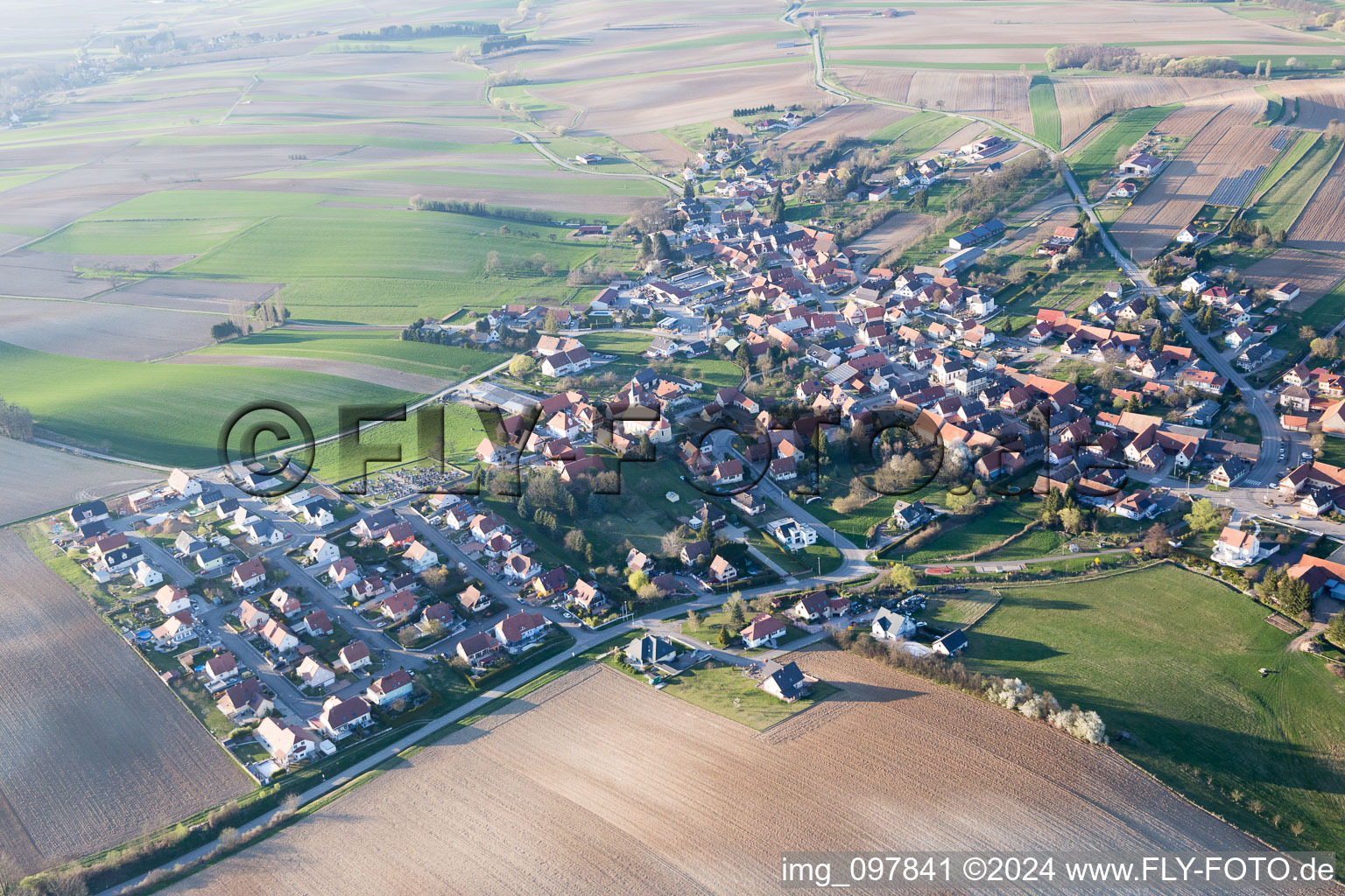 Trimbach in the state Bas-Rhin, France from above