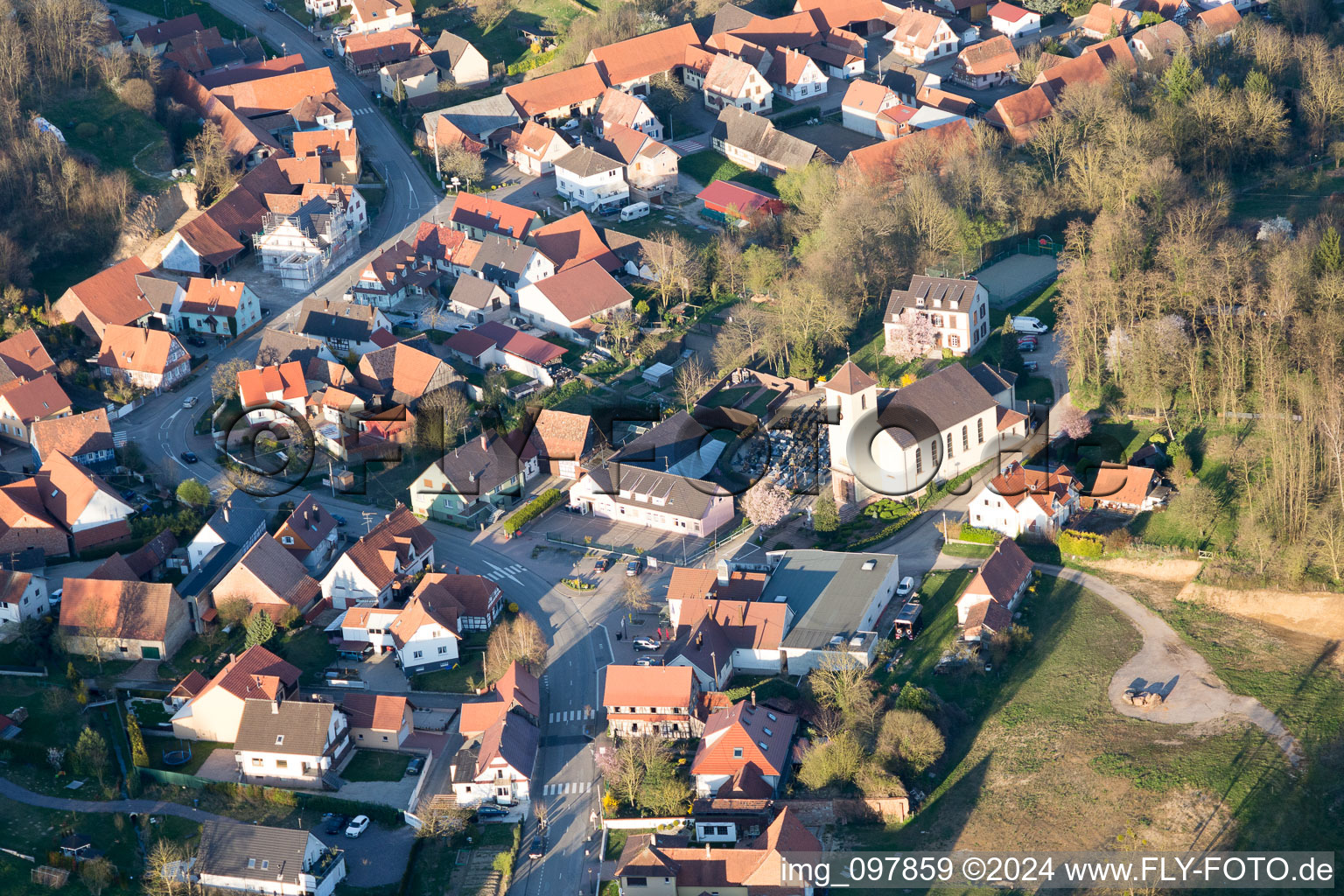 Neewiller-près-Lauterbourg in the state Bas-Rhin, France out of the air