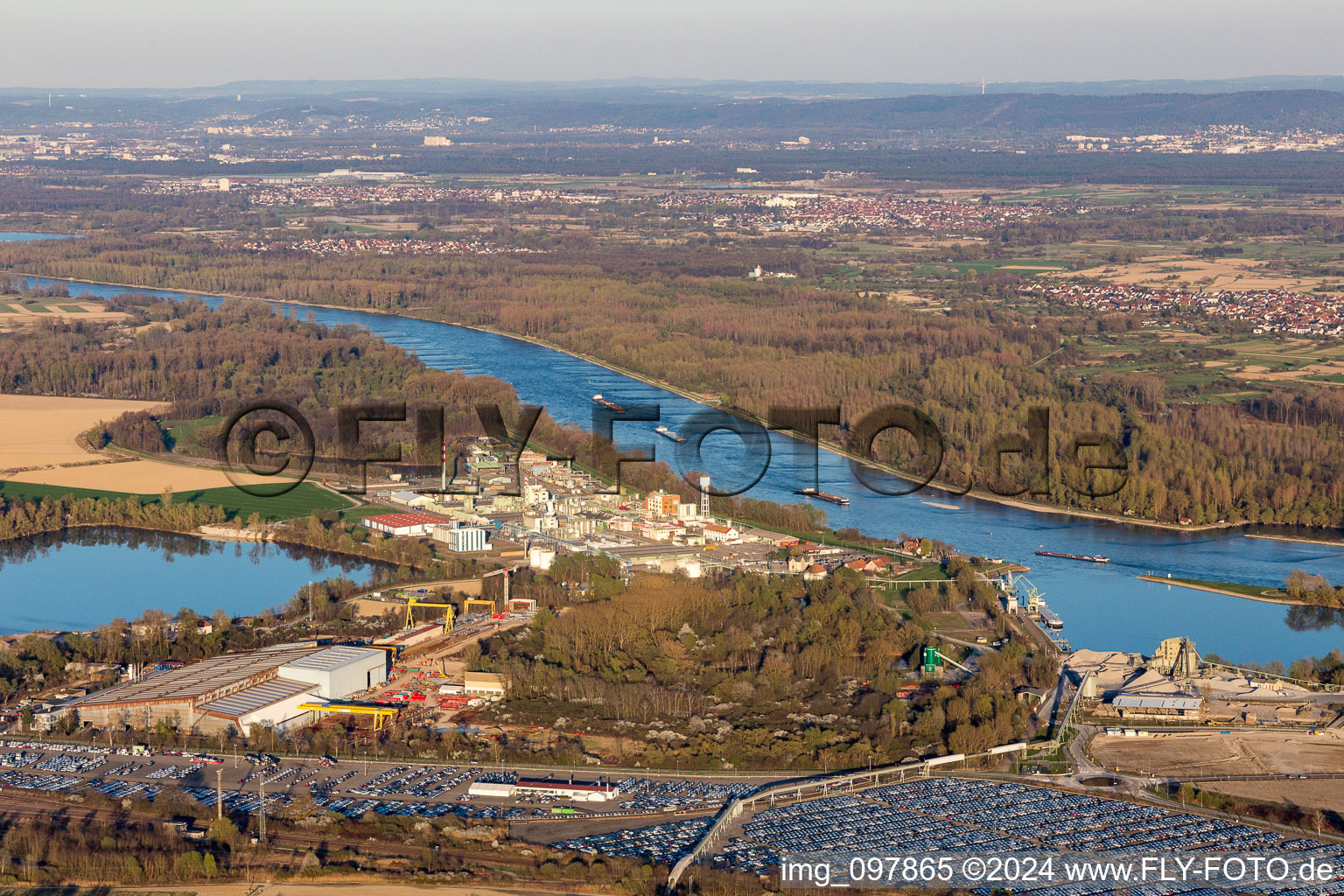 Aerial view of Lauterbourg in the state Bas-Rhin, France