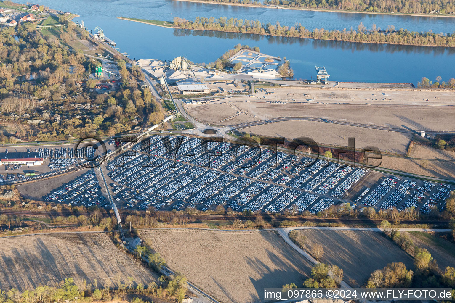 Aerial photograpy of Lauterbourg in the state Bas-Rhin, France