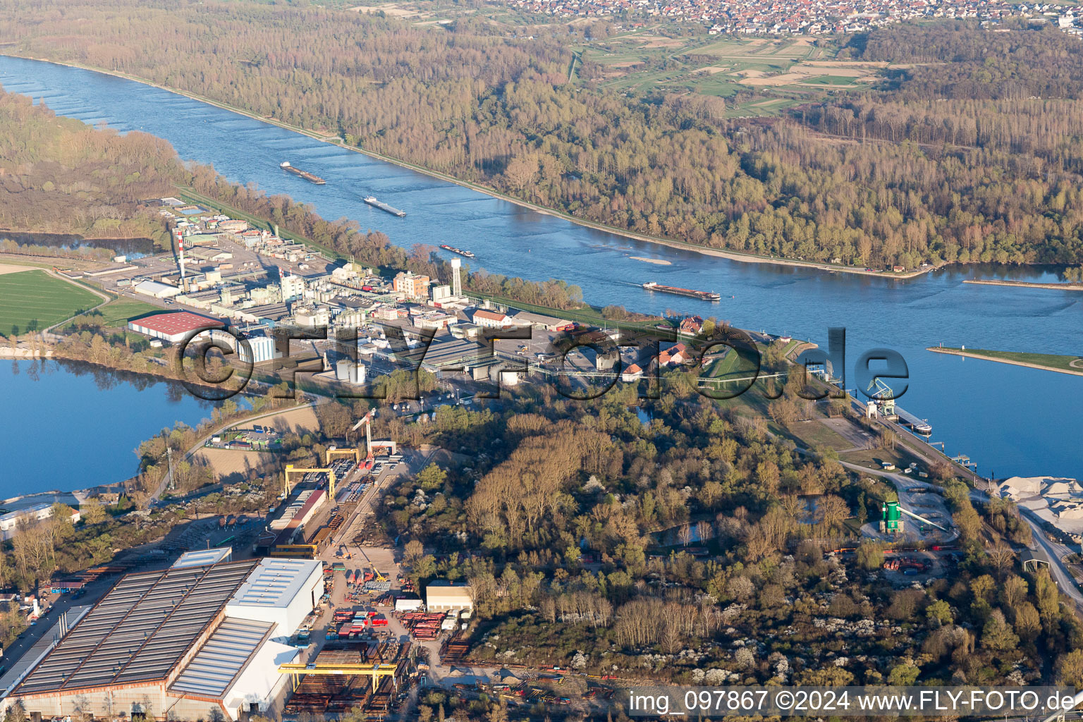 Oblique view of Lauterbourg in the state Bas-Rhin, France