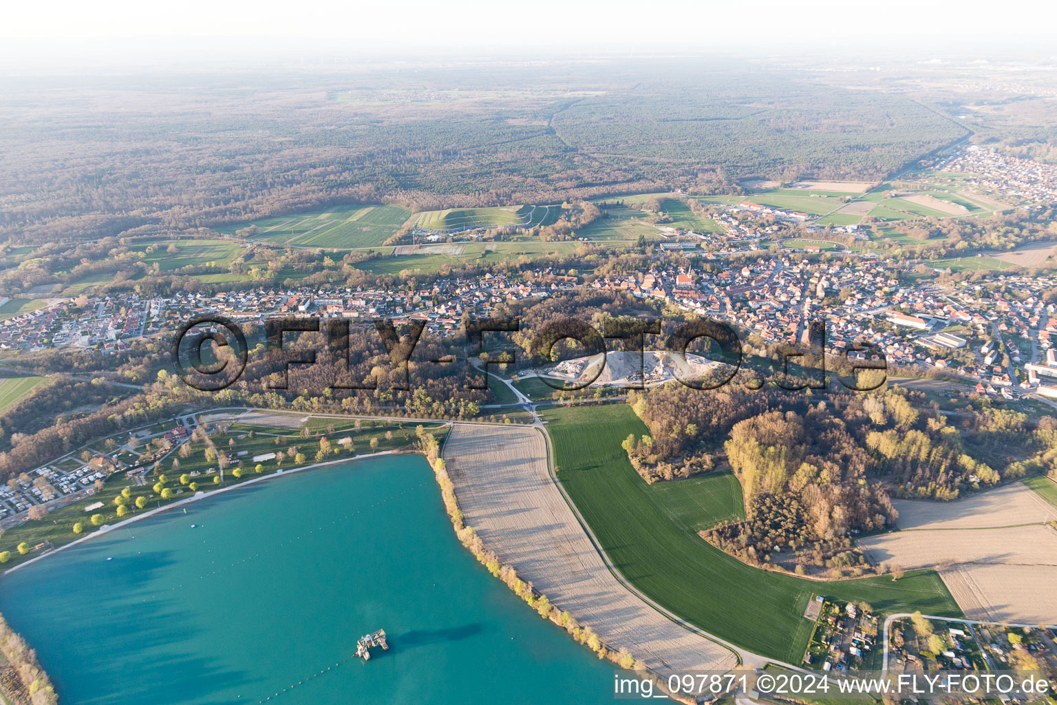 Lauterbourg in the state Bas-Rhin, France from the plane