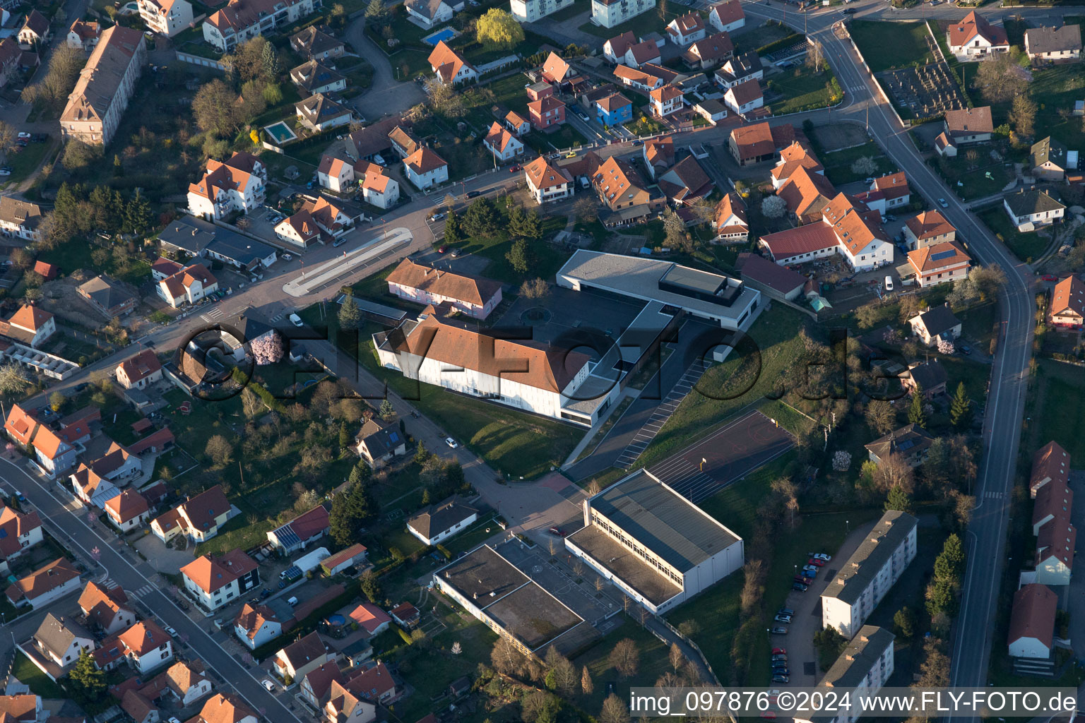 Drone image of Lauterbourg in the state Bas-Rhin, France