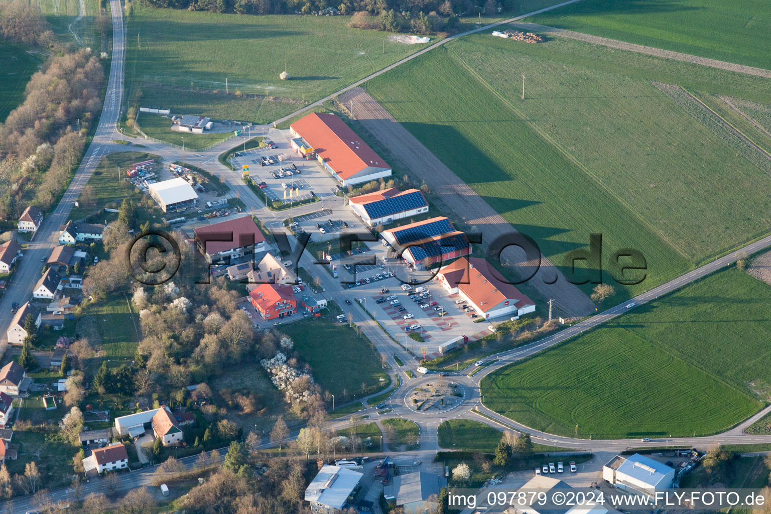 District Neulauterburg in Berg in the state Rhineland-Palatinate, Germany seen from above