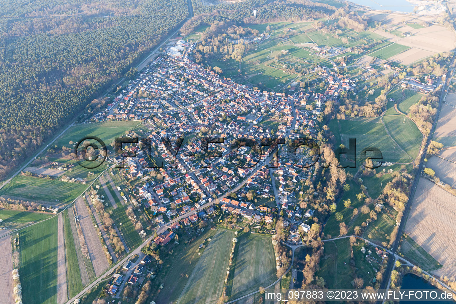 Berg in the state Rhineland-Palatinate, Germany seen from a drone
