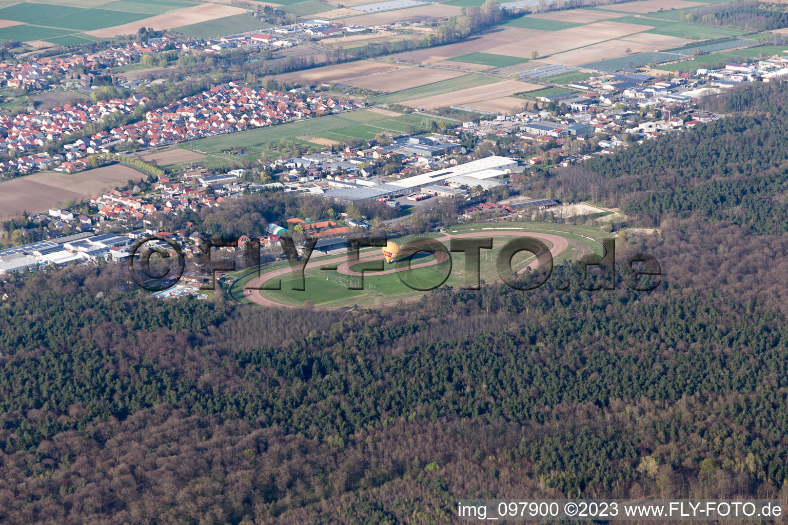 District Herxheim in Herxheim bei Landau/Pfalz in the state Rhineland-Palatinate, Germany seen from a drone