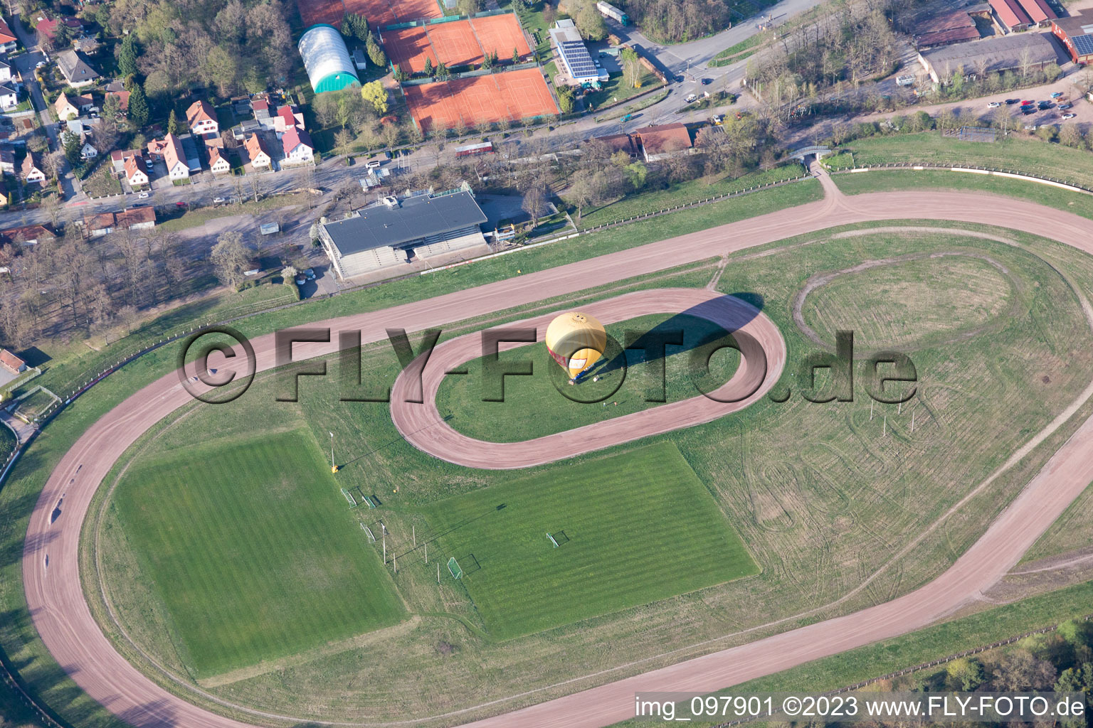 Aerial view of District Herxheim in Herxheim bei Landau/Pfalz in the state Rhineland-Palatinate, Germany