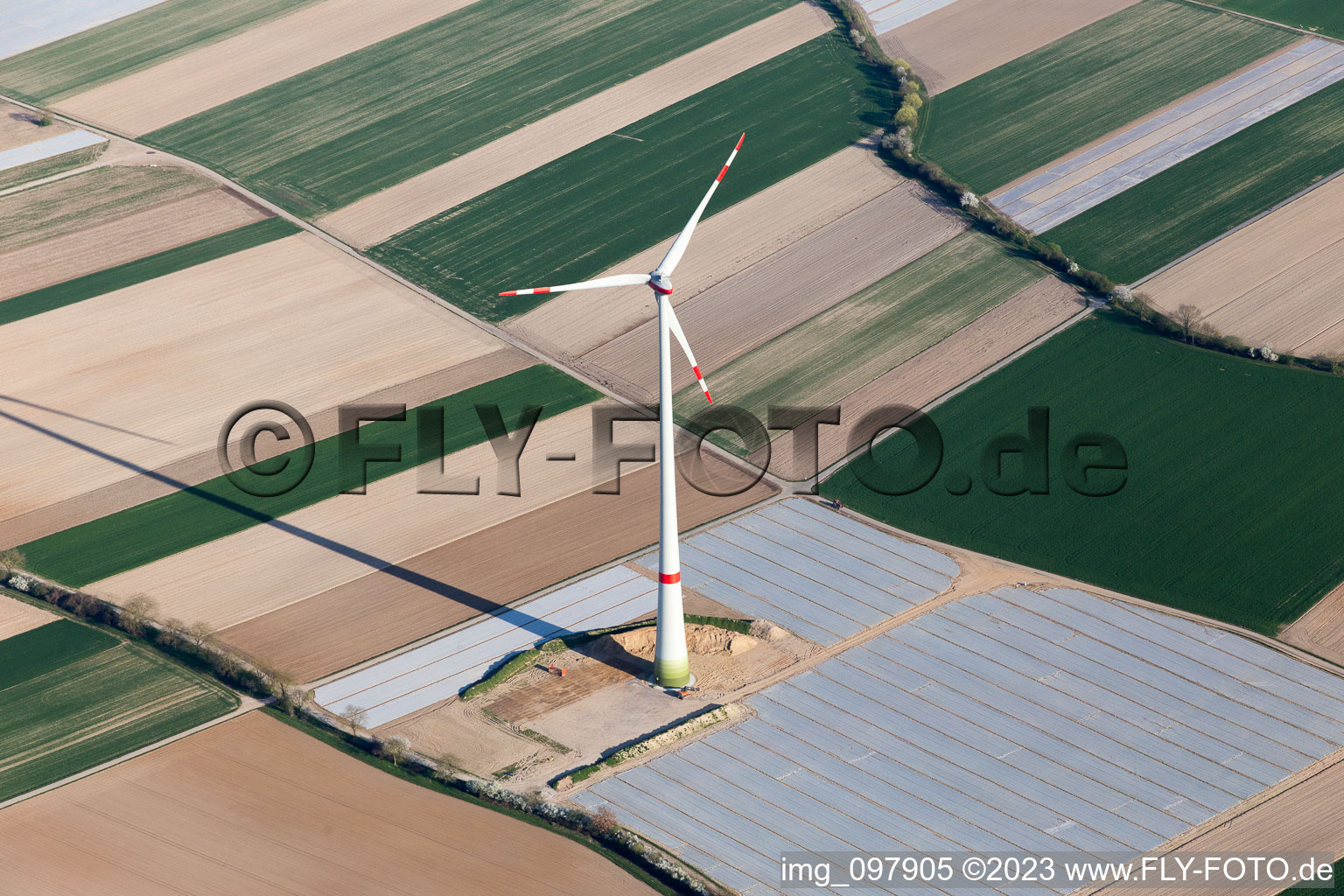 District Herxheim in Herxheim bei Landau/Pfalz in the state Rhineland-Palatinate, Germany from above