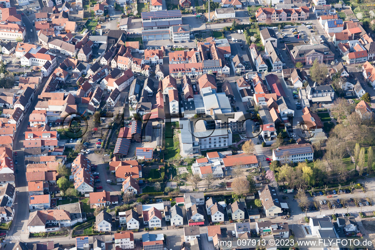 District Herxheim in Herxheim bei Landau in the state Rhineland-Palatinate, Germany viewn from the air