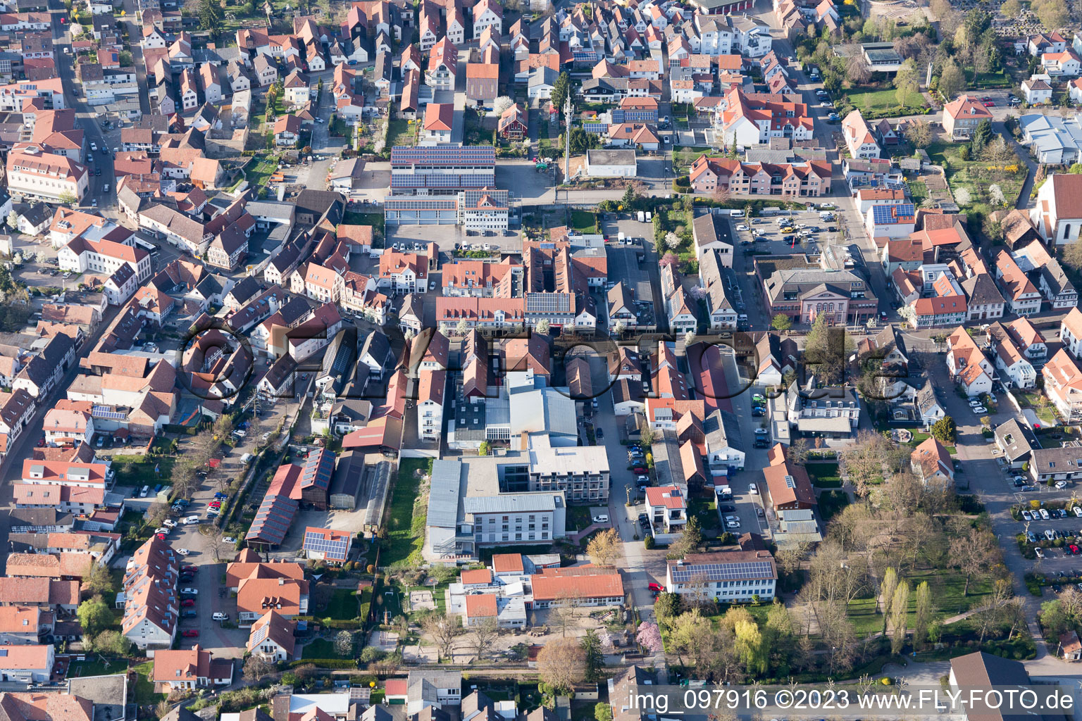 District Herxheim in Herxheim bei Landau/Pfalz in the state Rhineland-Palatinate, Germany from the drone perspective