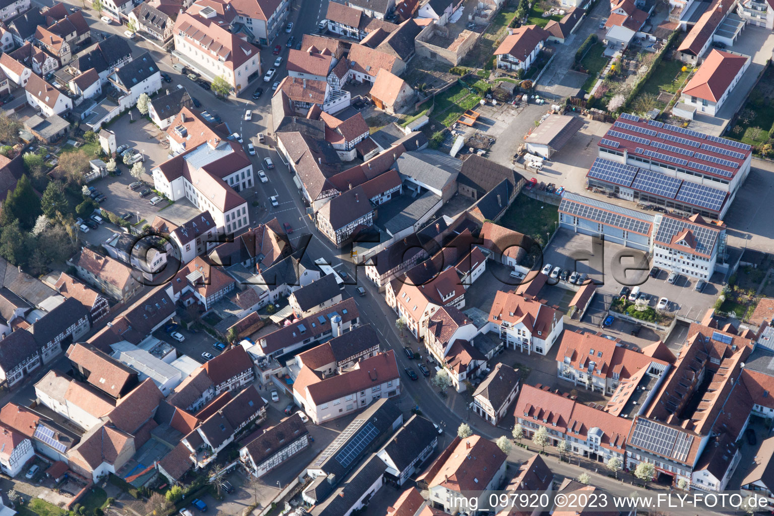 Aerial photograpy of District Herxheim in Herxheim bei Landau in the state Rhineland-Palatinate, Germany