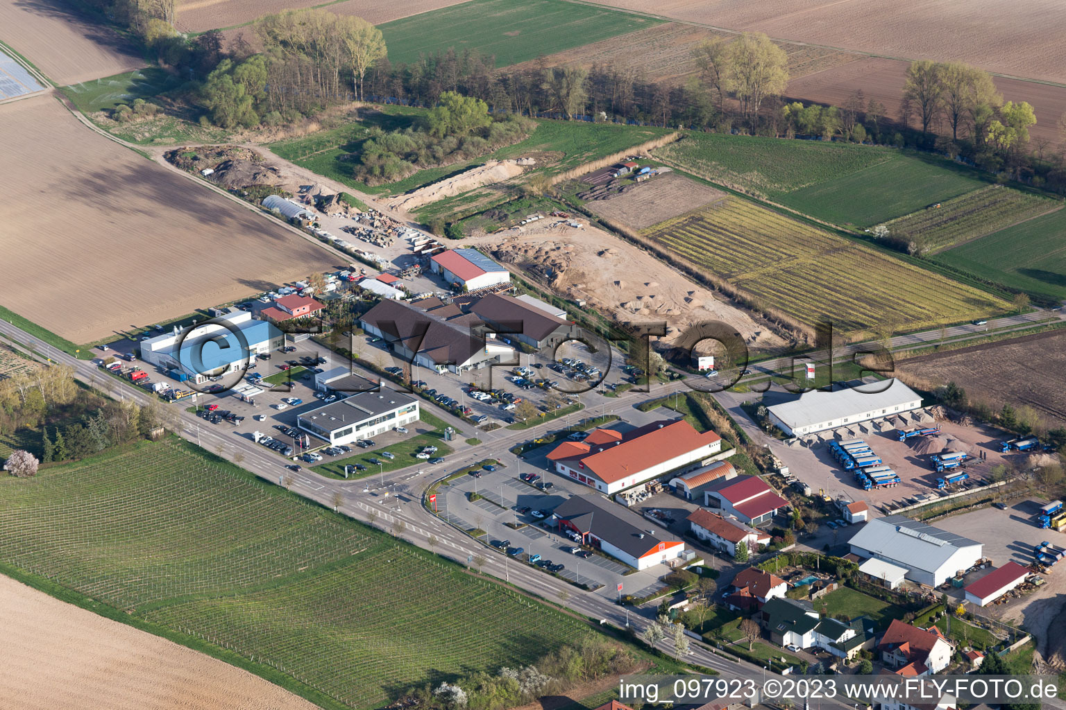 District Herxheim in Herxheim bei Landau in the state Rhineland-Palatinate, Germany out of the air