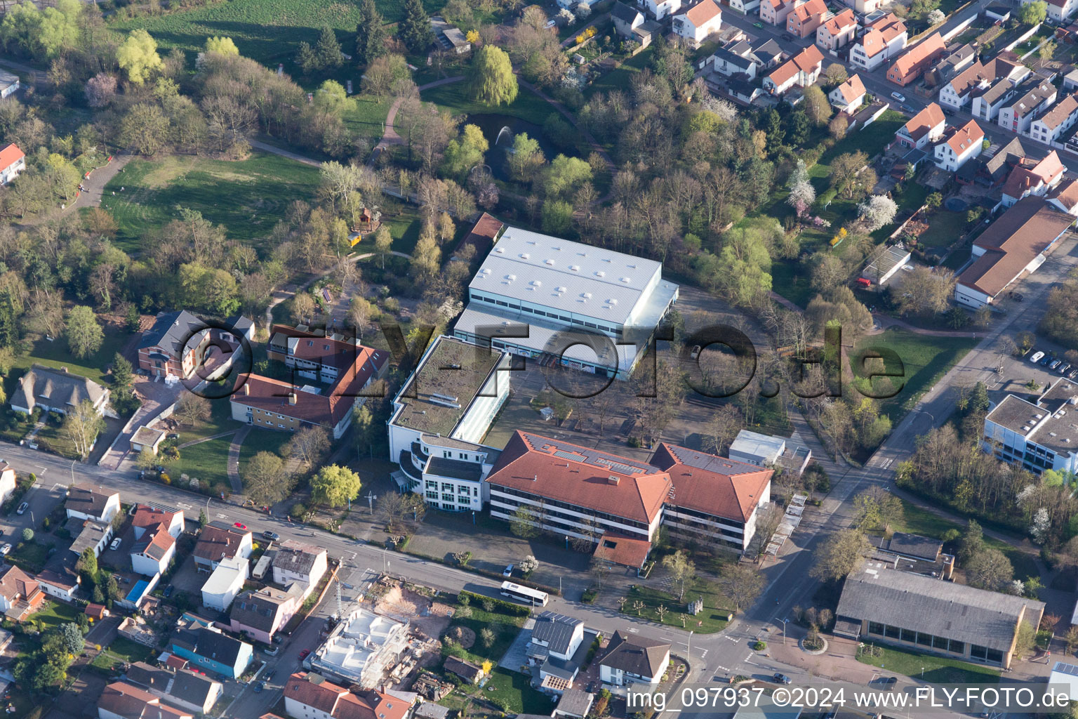 Bellheim in the state Rhineland-Palatinate, Germany viewn from the air