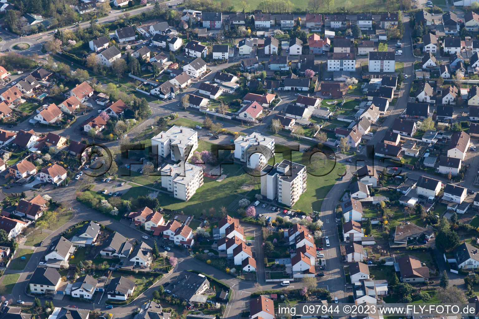 Aerial photograpy of Bellheim in the state Rhineland-Palatinate, Germany