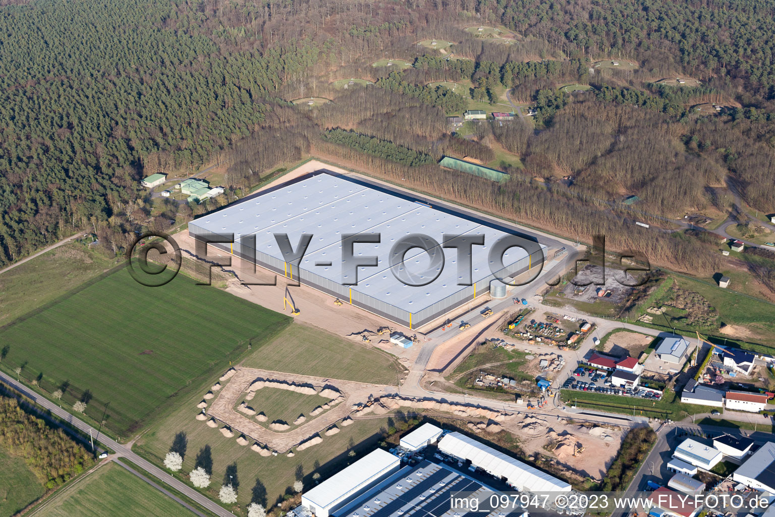 Bellheim in the state Rhineland-Palatinate, Germany out of the air