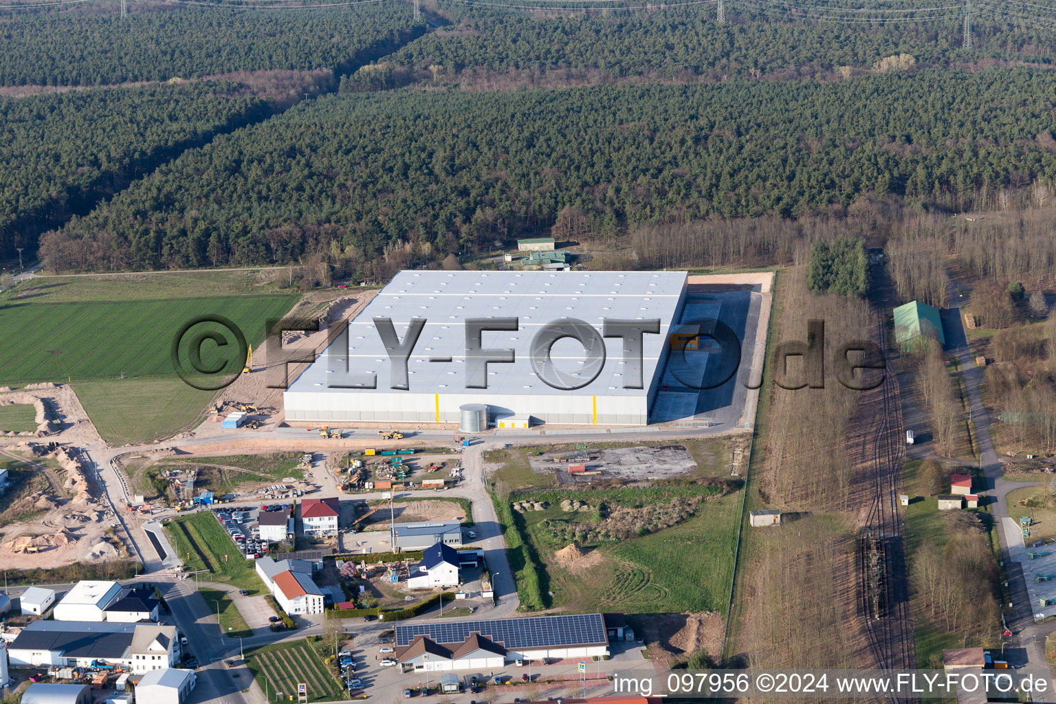 Bellheim in the state Rhineland-Palatinate, Germany from the drone perspective