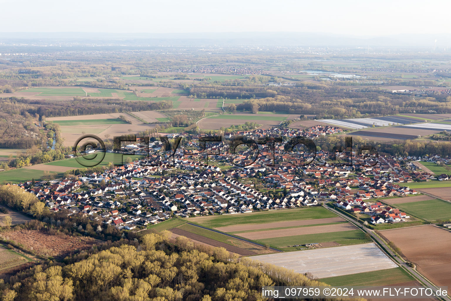 Hördt in the state Rhineland-Palatinate, Germany viewn from the air