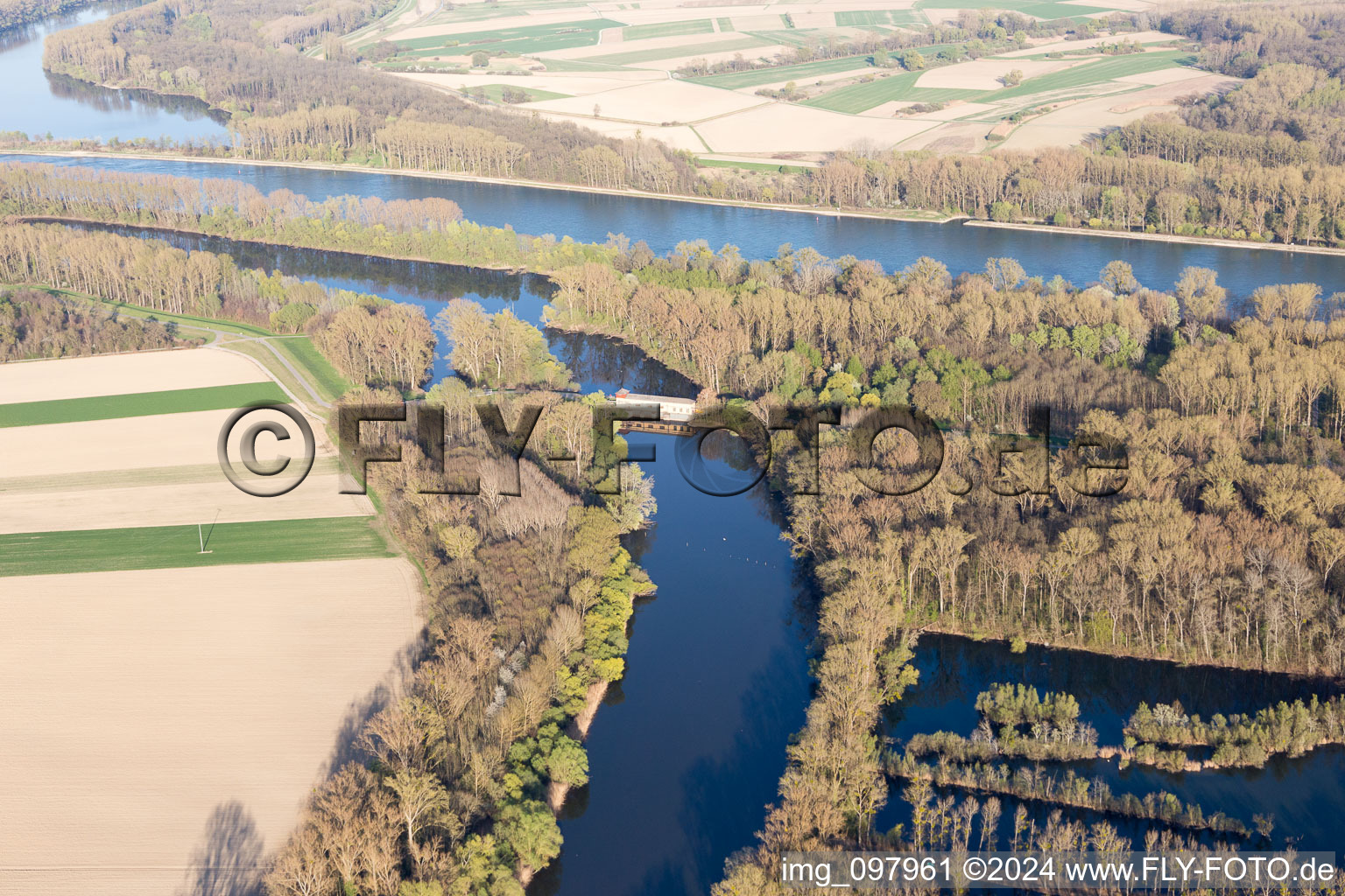 Aerial photograpy of District Sondernheim in Germersheim in the state Rhineland-Palatinate, Germany