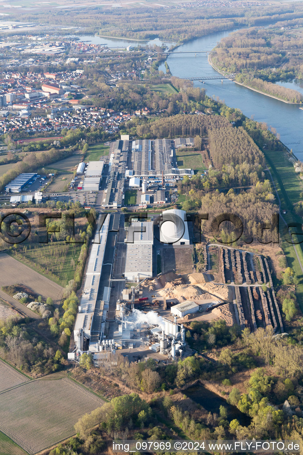 Aerial photograpy of Germersheim in the state Rhineland-Palatinate, Germany