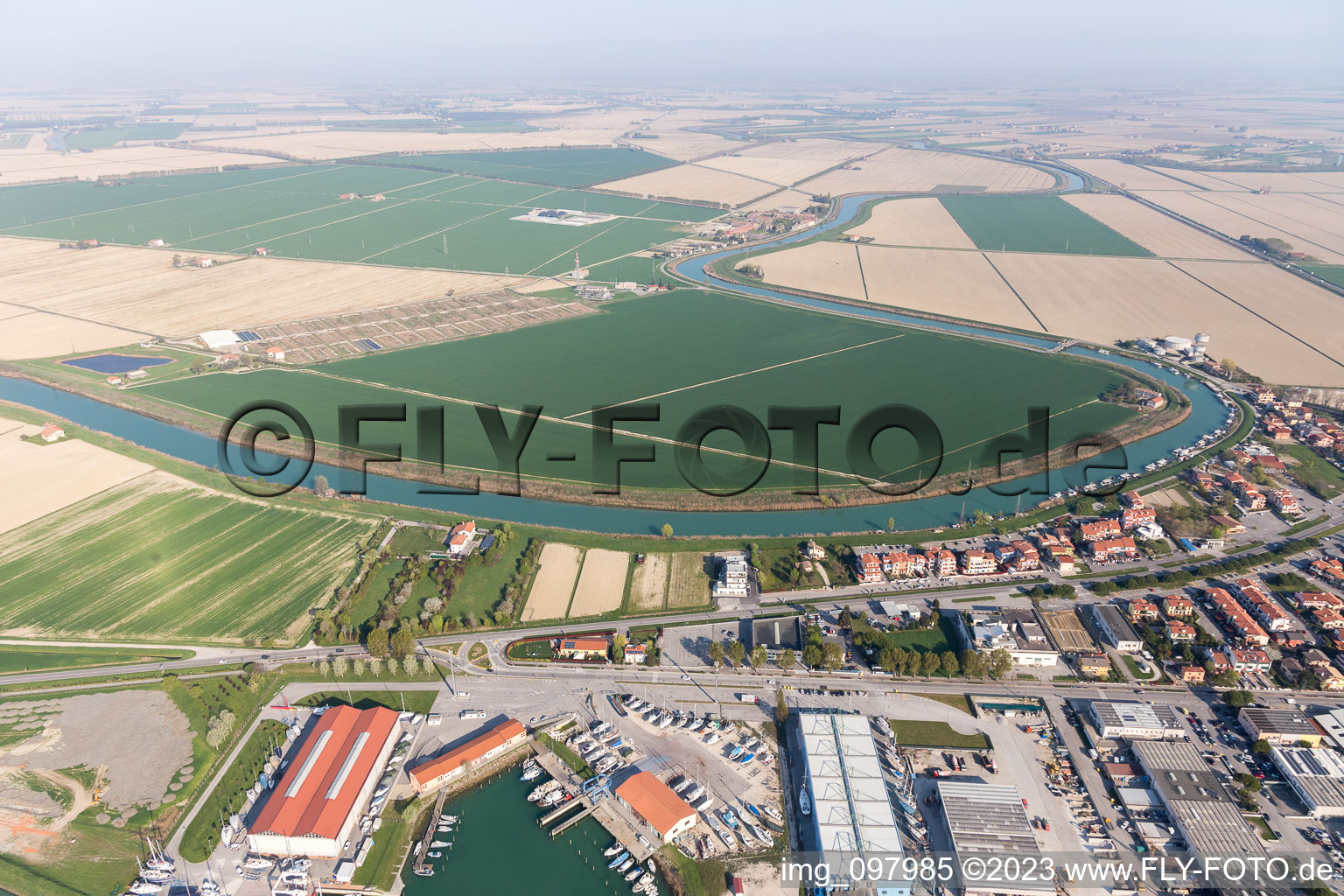 Aerial photograpy of Caorle in the state Veneto, Italy