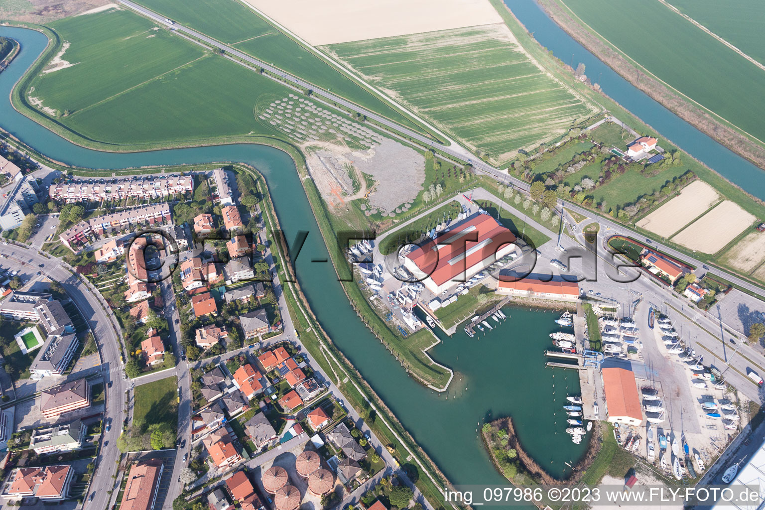 Oblique view of Caorle in the state Veneto, Italy