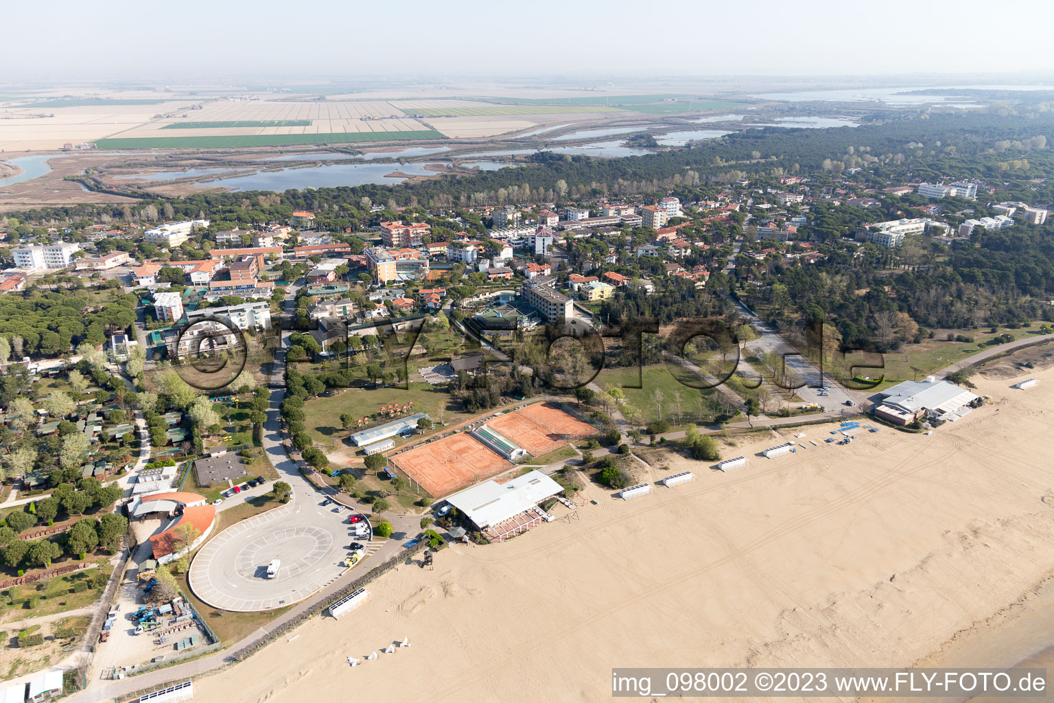 Bibione Pineda in the state Veneto, Italy out of the air