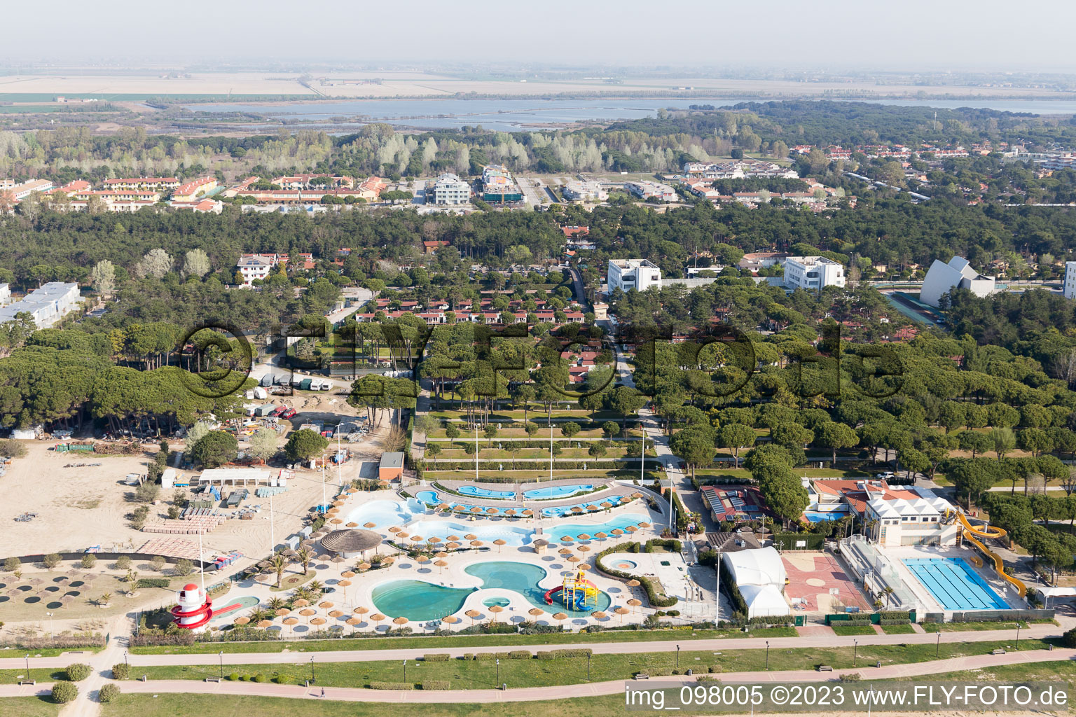 Aerial photograpy of Bibione in the state Veneto, Italy
