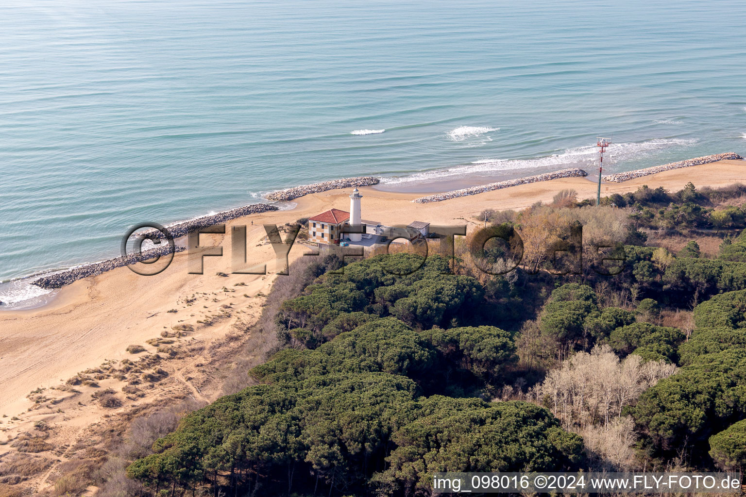 Aerial photograpy of Lignano Riviera in the state Friuli Venezia Giulia, Italy