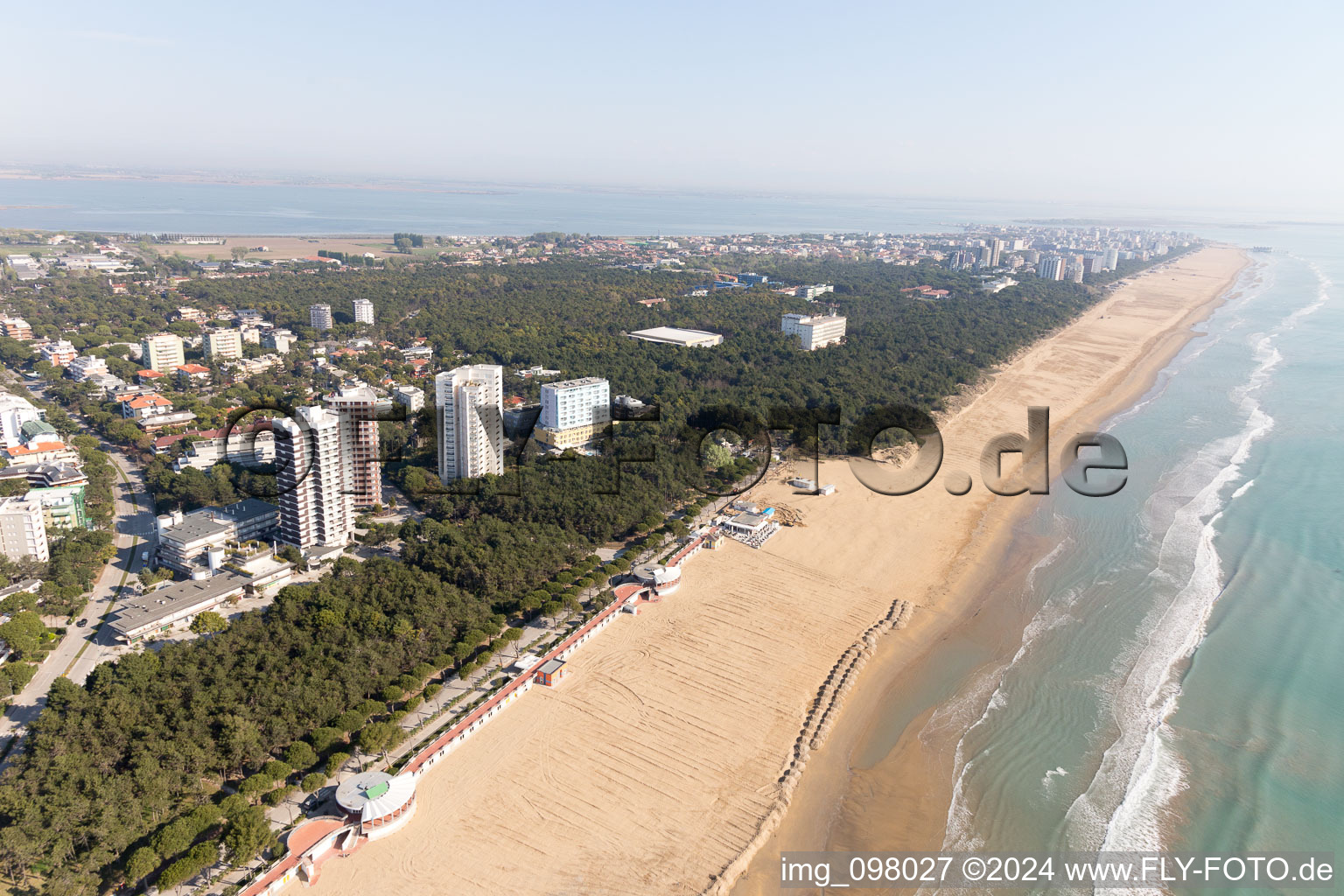 Lignano Pineta in the state Friuli Venezia Giulia, Italy from above