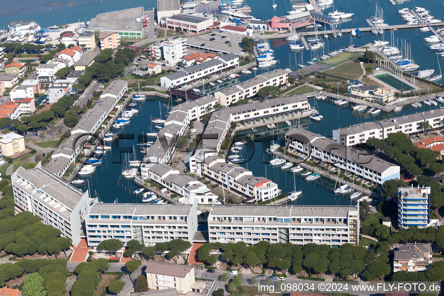 Lignano Sabbiadoro in the state Udine, Italy from above