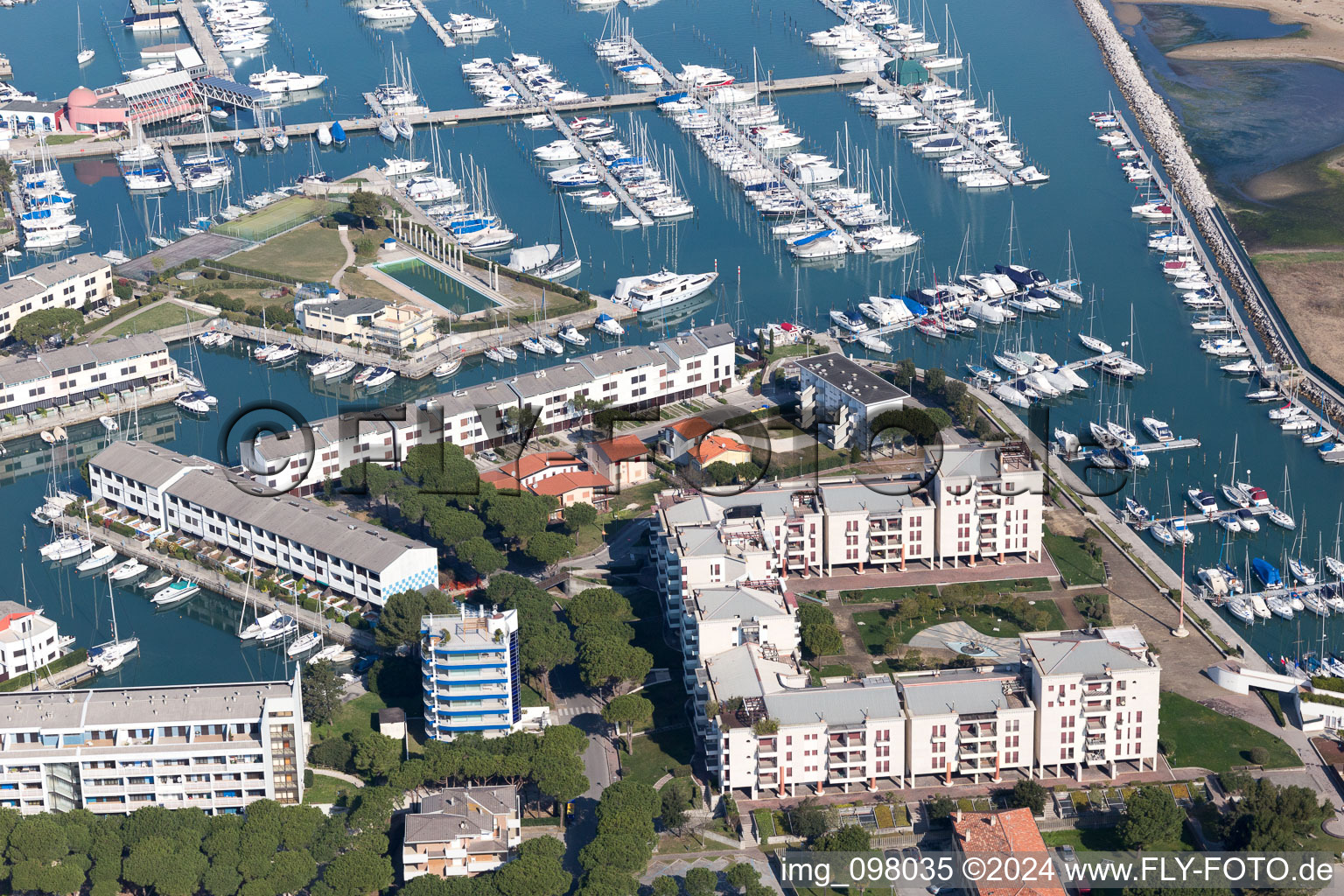 Lignano Sabbiadoro in the state Udine, Italy out of the air