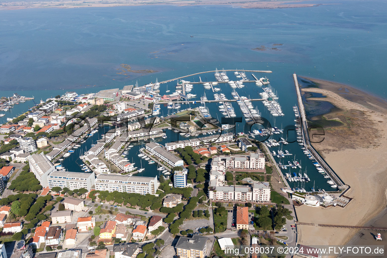 Lignano Sabbiadoro in the state Udine, Italy from the plane