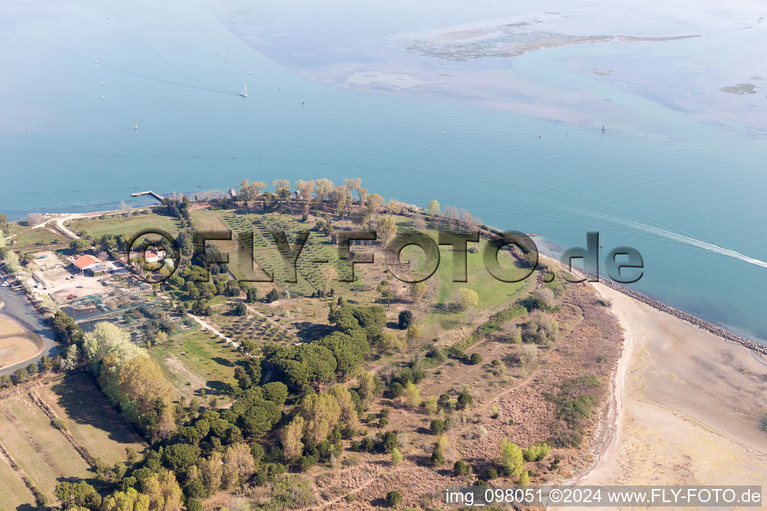 Aerial photograpy of Caserma di Canal Muro in the state Friuli Venezia Giulia, Italy