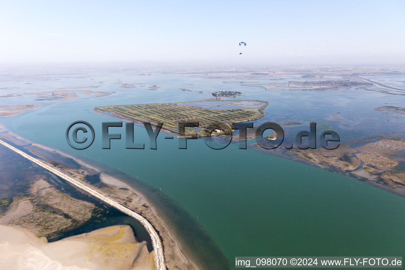 Aerial photograpy of Grado in the state Friuli Venezia Giulia, Italy