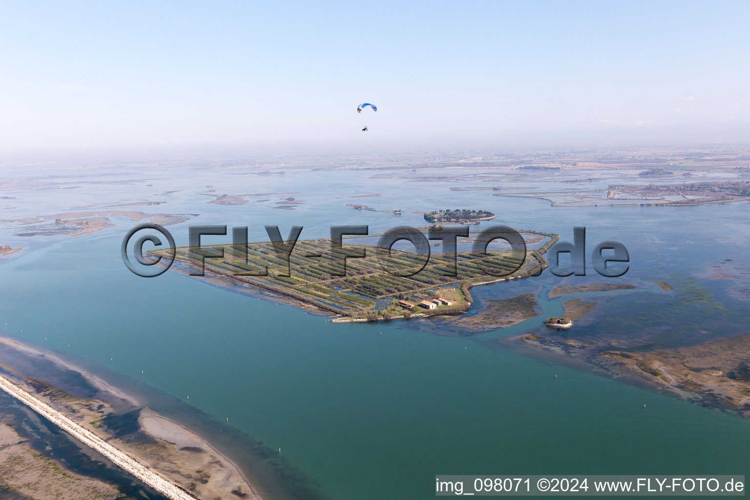 Oblique view of Grado in the state Friuli Venezia Giulia, Italy