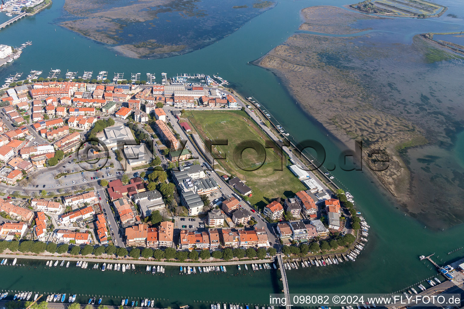 Grado in the state Friuli Venezia Giulia, Italy from a drone