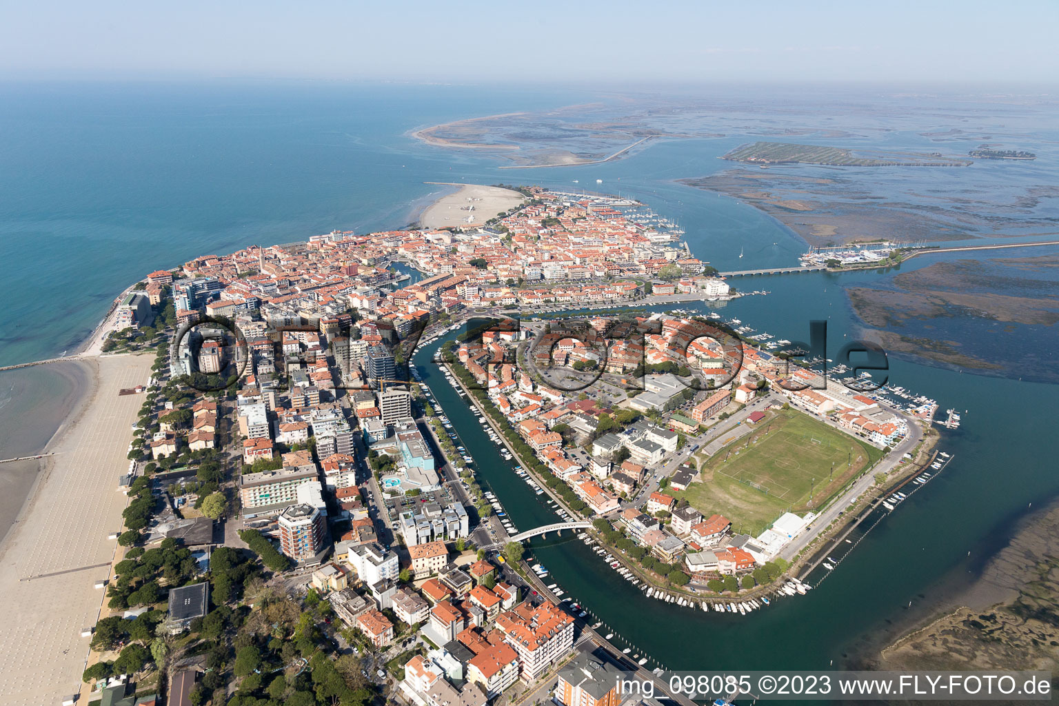 Aerial view of Grado in the state Friuli Venezia Giulia, Italy