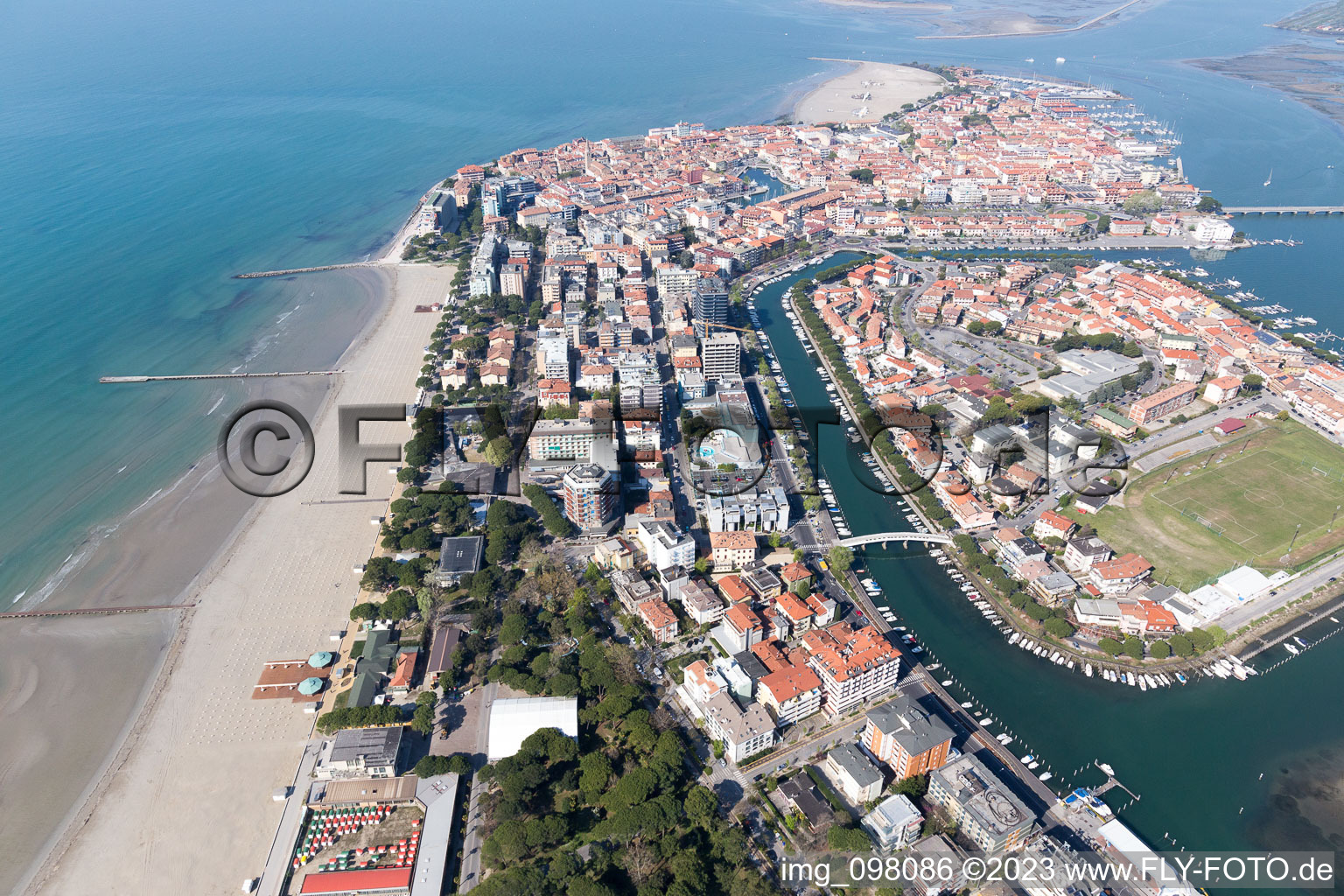 Aerial photograpy of Grado in the state Friuli Venezia Giulia, Italy