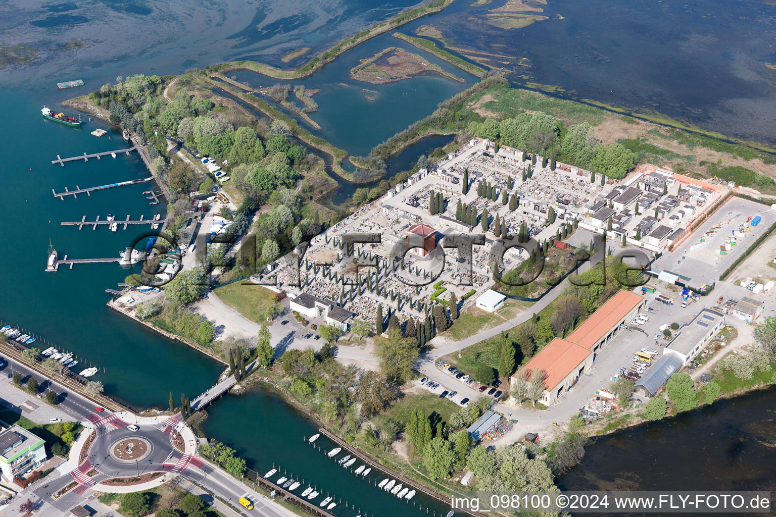 Bird's eye view of Grado in the state Gorizia, Italy